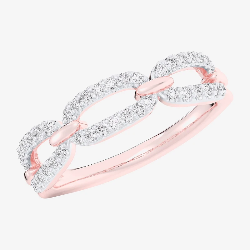 G-H / Si1-Si2) Womens 1/4 CT. T.W. Lab Grown White Diamond 10K Gold Cocktail Ring