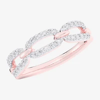 G-H / Si1-Si2) Womens 1/4 CT. T.W. Lab Grown White Diamond 10K Gold Cocktail Ring