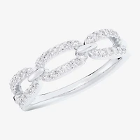 (G-H / Si1-Si2) Womens 1/4 CT. T.W. Lab Grown White Diamond 10K Gold Cocktail Ring