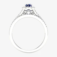 Modern Bride Gemstone Womens14K White Gold Pear Halo Bridal Set