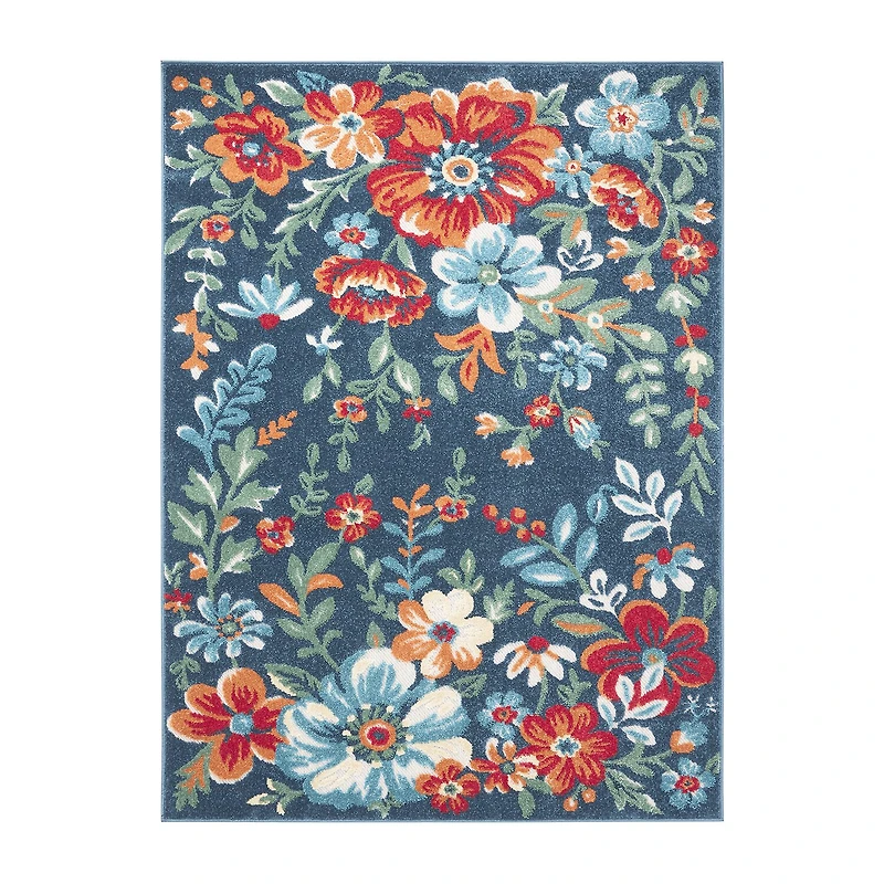 Town And Country Hibiscusbloom Floral Outdoor Indoor Rectangular Area Rug