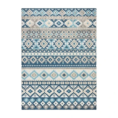 Town And Country Dahlia Pattern Outdoor Indoor Rectangular Area Rug