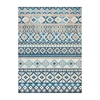Town And Country Dahlia Pattern Outdoor Indoor Rectangular Area Rug