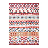 Town And Country Dahlia Pattern Outdoor Indoor Rectangular Area Rug
