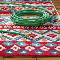 Town And Country Dahlia Pattern Outdoor Indoor Rectangular Area Rug