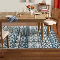 Town And Country Dahlia Pattern Outdoor Indoor Rectangular Area Rug
