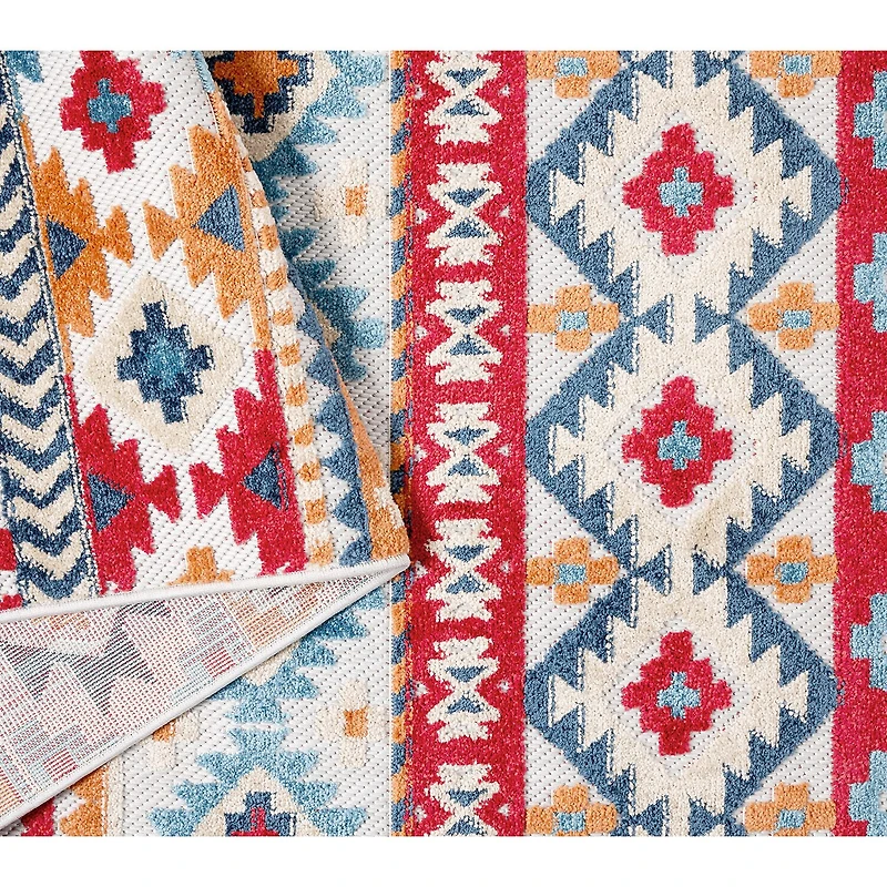 Town And Country Dahlia Pattern Outdoor Indoor Rectangular Area Rug