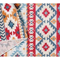 Town And Country Dahlia Pattern Outdoor Indoor Rectangular Area Rug
