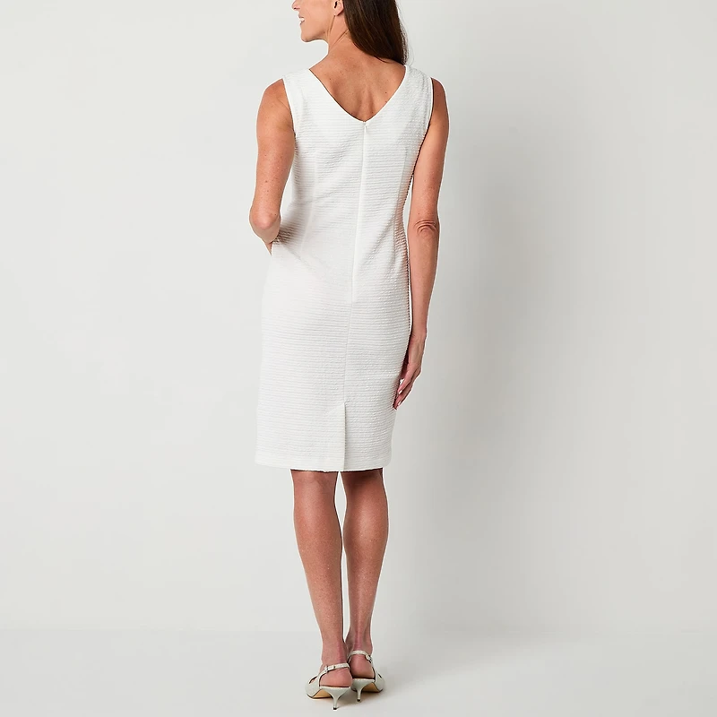 Maya Brooke Womens Pearl Trim Jacket Dress