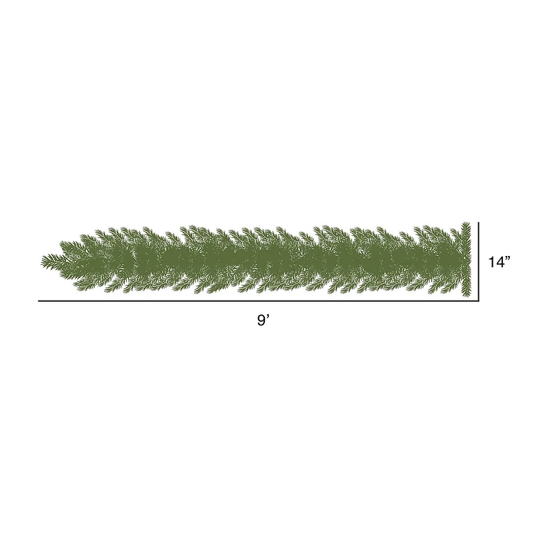 Vickerman 9' Camden Fir Christmas Garland Unlit