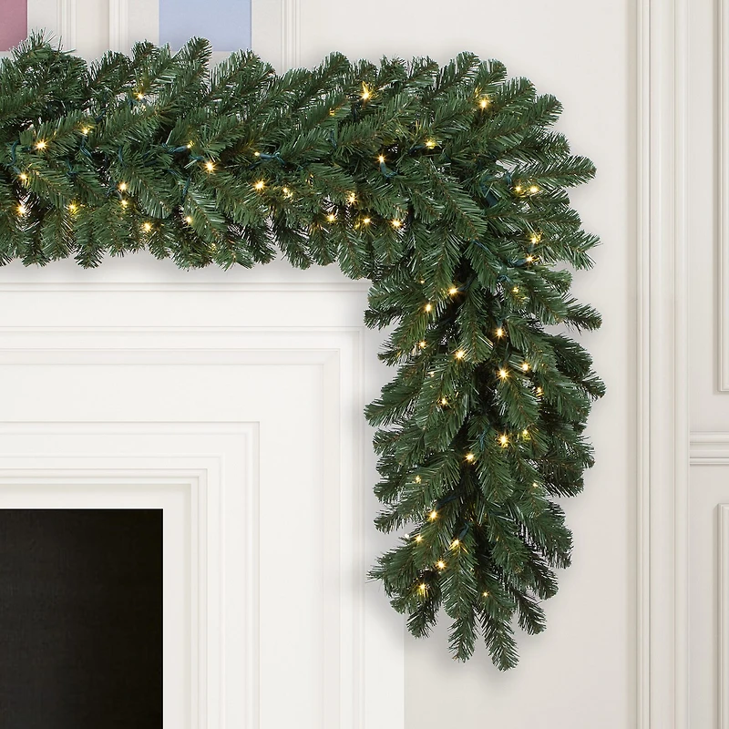 Vickerman 9' Oregon Fir Christmas Garland with 150 Warm White LED Lights