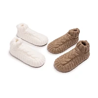 Muk Luks Womens Multi-Pack 2 Pair Slipper Socks