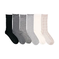 Muk Luks Womens 6 Pair Crew Socks