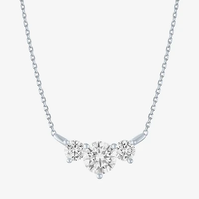 (G-H/Si2-I1) Womens 2 CT. T.W. Lab Grown White Diamond 10K Gold 18 Inch Pendant Necklace