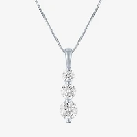 (G-H/Si2-I1) Womens 1 1/2 CT. T.W. Lab Grown White Diamond Sterling Silver 18 Inch Pendant Necklace