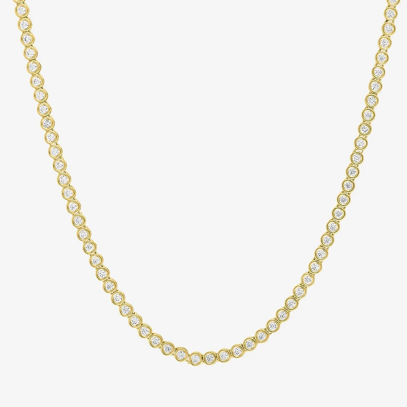 Diamond Addiction (G-H, Si2-I1) Womens White Diamond 14K Gold Over Silver 17 Inch Tennis Necklace