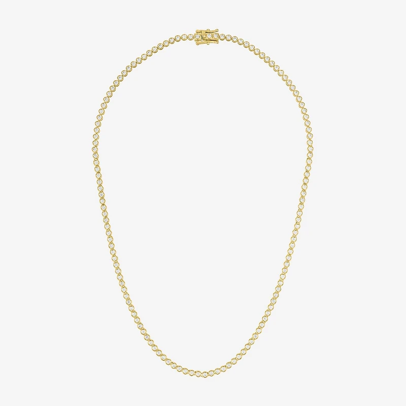 Diamond Addiction (G-H, Si2-I1) Womens White Diamond 14K Gold Over Silver 17 Inch Tennis Necklace