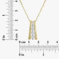 G-H/ Si2-I1 Womens 5/8 CT. T.W. Lab Grown White Diamond 14K Gold Over Silver 18 Inch Pendant Necklace