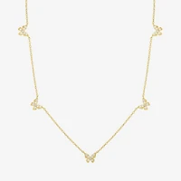 Diamond Addiction Butterfly (G-H/ Si2-I1) Womens 1/4 CT. T.W. Lab Grown White Diamond 14K Gold Over Silver Butterfly 18 Inch Pendant Necklace