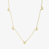 Diamond Addiction Butterfly (G-H/ Si2-I1) Womens 1/4 CT. T.W. Lab Grown White Diamond 14K Gold Over Silver Butterfly 18 Inch Pendant Necklace