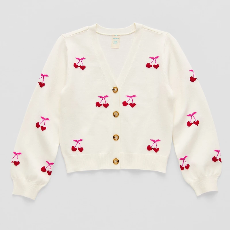 Thereabouts Little & Big Kid Girls Long Sleeve Button Cardigan