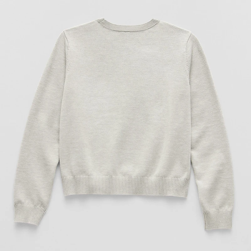 Thereabouts Little & Big Kid Girls Round Neck Long Sleeve Pullover Sweater