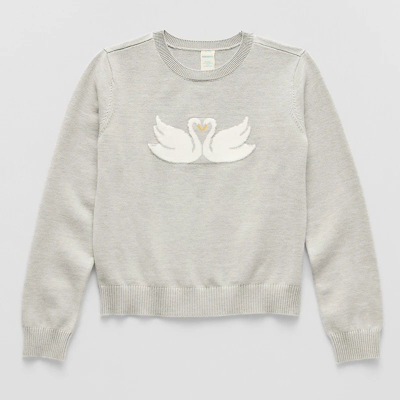 Thereabouts Little & Big Kid Girls Round Neck Long Sleeve Pullover Sweater