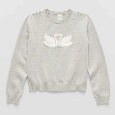 Thereabouts Little & Big Kid Girls Round Neck Long Sleeve Pullover Sweater