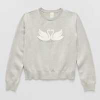 Thereabouts Little & Big Kid Girls Round Neck Long Sleeve Pullover Sweater