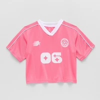 Xersion Little & Big Kid Girls V Neck Short Sleeve Moisture Wicking Quick Dry Jersey