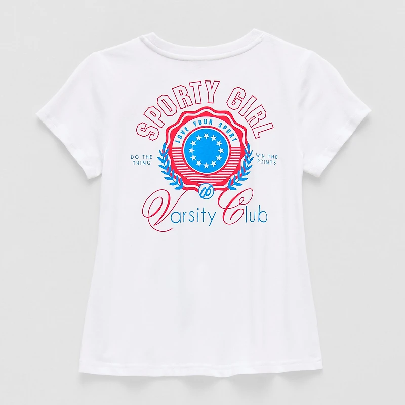 Xersion Little & Big Kid Girls Crew Neck Short Sleeve Regular Fit Graphic T-Shirt