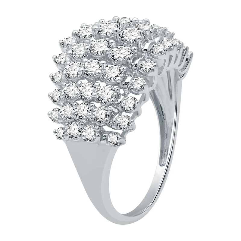 Womens 2 CT. T.W. Natural White Diamond 10K Gold Cocktail Ring