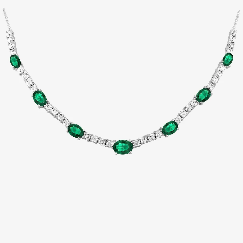Gemstone Pure Silver Over Brass Collar Necklace