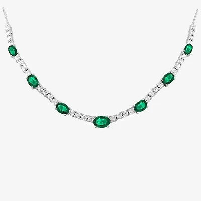 Gemstone Pure Silver Over Brass Collar Necklace