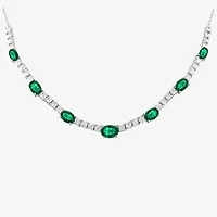 Gemstone Pure Silver Over Brass Collar Necklace