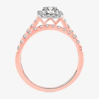 Signature By Modern Bride Womens 1 CT. T.W. (H-I / SI1-SI2) Lab-Grown Diamond Cushion Halo Bridal Set 10K or 14K Gold