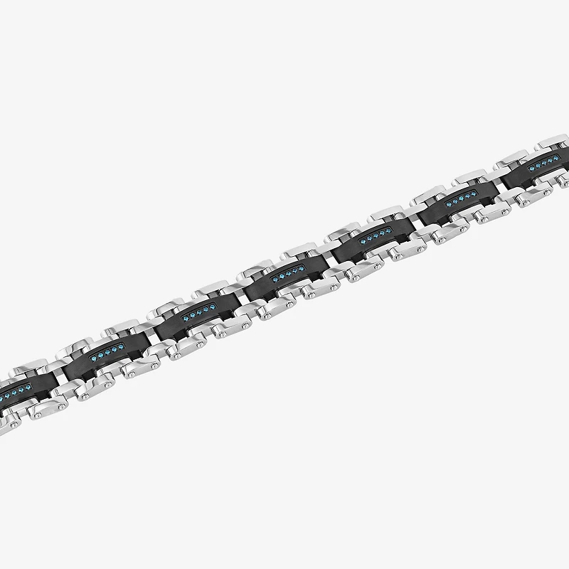Mens Stainless Steel 8 1/2 Inch Solid Chain Bracelet