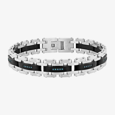 Mens Stainless Steel 8 1/2 Inch Solid Chain Bracelet