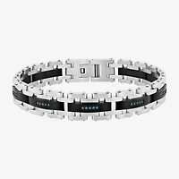 Mens Stainless Steel 8 1/2 Inch Solid Chain Bracelet