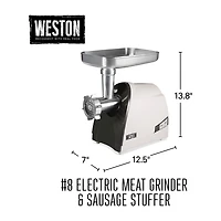 Weston 575-Watt no.8 Electric Grinder and Sausage Stuffer