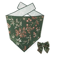 Paw & Tail Lrg Floral Bandanna Bow Set Floral Dog Bandana