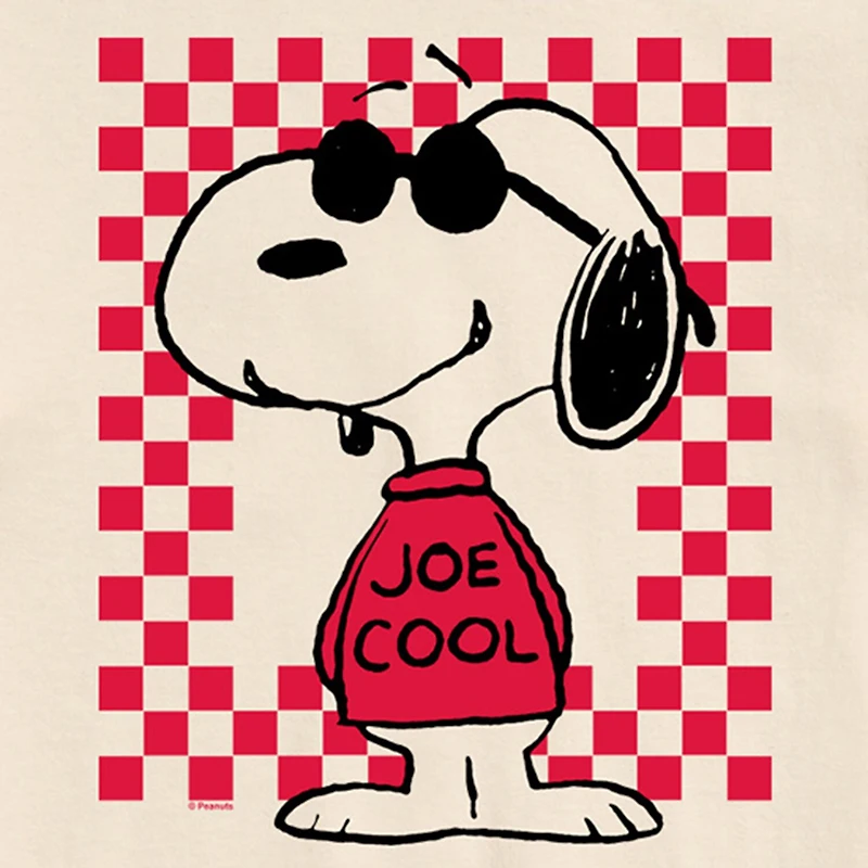 Joe Cool Tee Womens Juniors Crew Neck Short Sleeve Regular Fit Peanuts Graphic T-Shirt