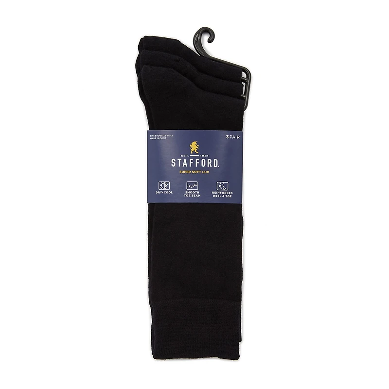 Stafford Super Soft Lux Mens 3 Pair Crew Socks