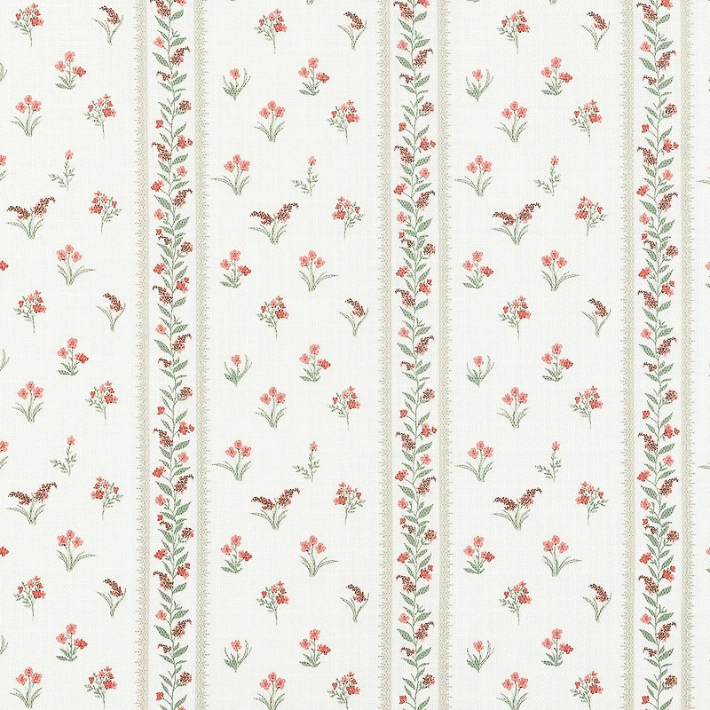 No 918 Riverwood Floral Stripe 2-pc. Rod Pocket Window Tier
