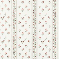 No 918 Riverwood Floral Stripe 2-pc. Rod Pocket Window Tier