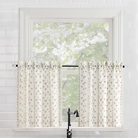 No 918 Riverwood Floral Stripe 2-pc. Rod Pocket Window Tier