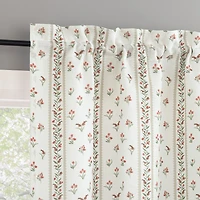 No 918 Riverwood Floral Stripe 2-pc. Rod Pocket Window Tier