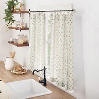 No 918 Riverwood Floral Stripe 2-pc. Rod Pocket Window Tier
