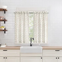 No 918 Riverwood Floral Stripe 2-pc. Rod Pocket Window Tier