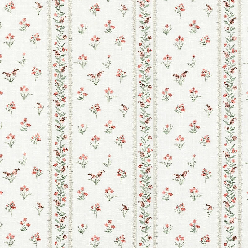 No 918 Riverwood Ditsy Floral Stripe 2-pc. Rod Pocket Window Tier